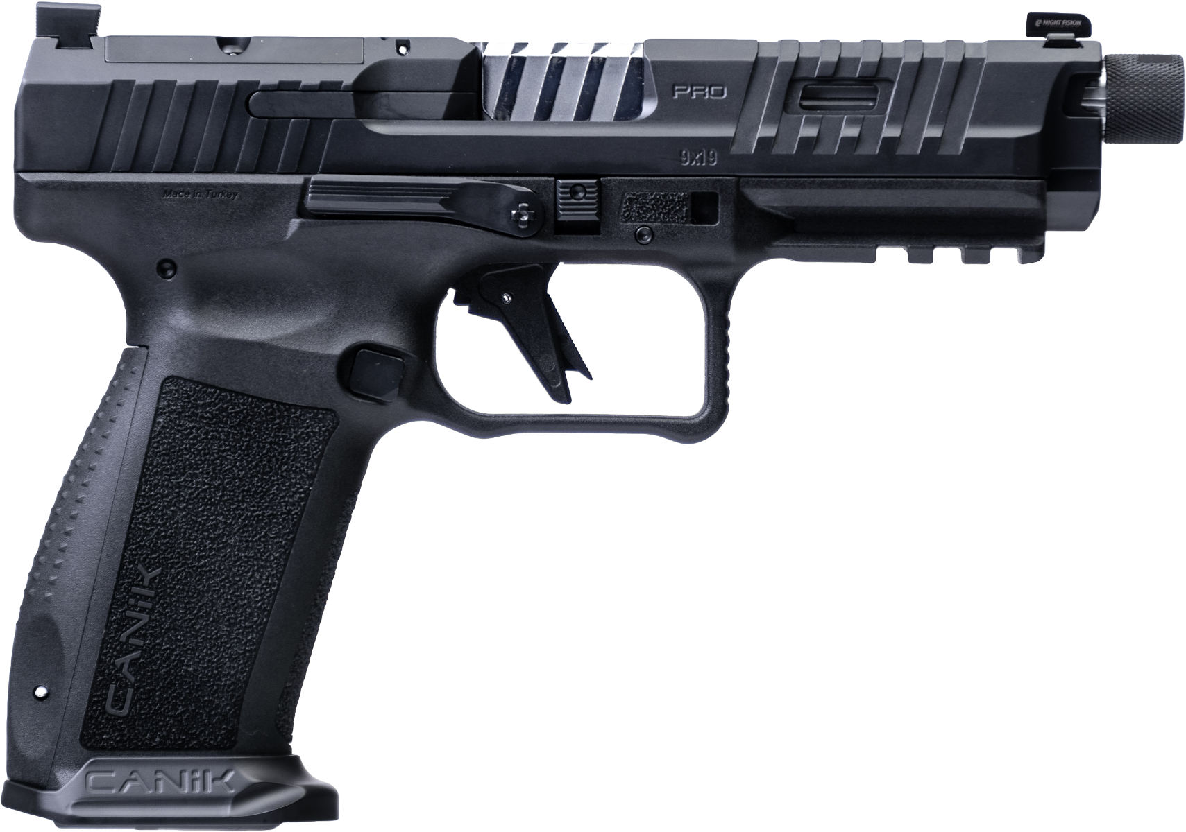 Canik HG7069-N Mete SFT Pro Full Size 9mm Luger 20+1 18+1 5" Chrome Plated Threaded Barrel, Stingray Steel Optic Ready/Serrated Slide, Stingray Polymer Frame w/Picatinny Rail, Interchangeable Backstra