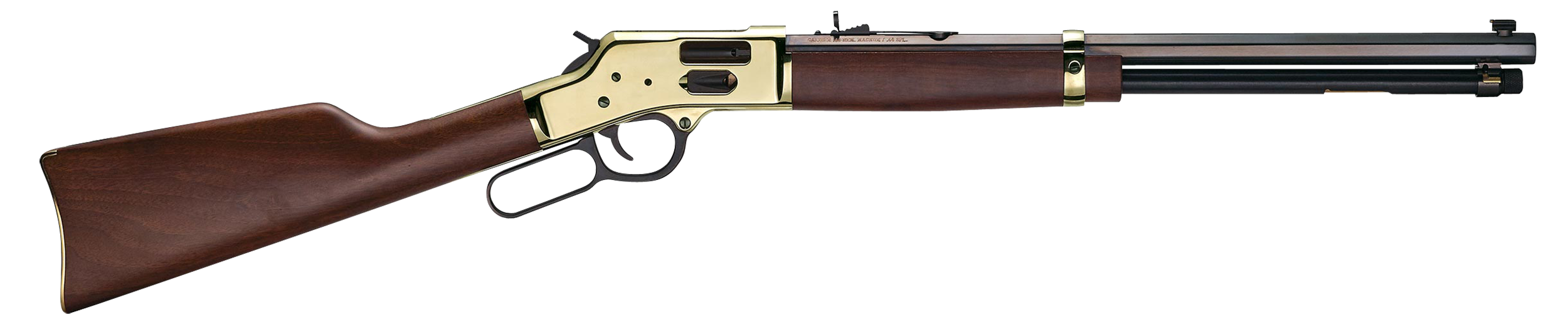 Henry H006G Side Gate  44 Mag/44 Special 10+1 20" Blued Octagon Barrel, Polished Brass Rec, American Walnut Stock, Adj. Sight
