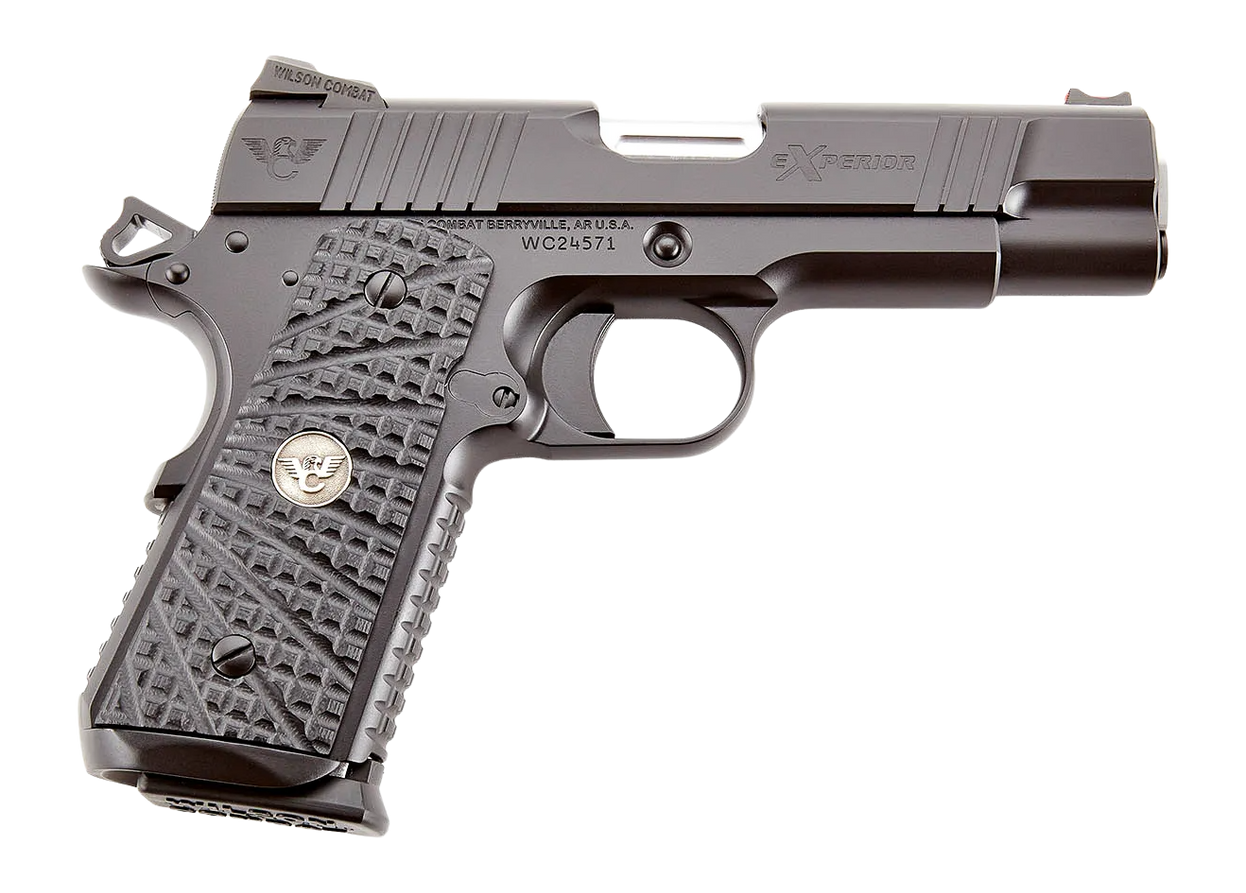 Wilson Combat XPCOMCP9 eXperior Commander Compact 9mm Luger 10+1 4.25" Stainless Match Grade Barrel, Black Armor-Tuff Carbon Steel Serrated Slide & Frame w/Beavertail, Black G10 TRAK Grip