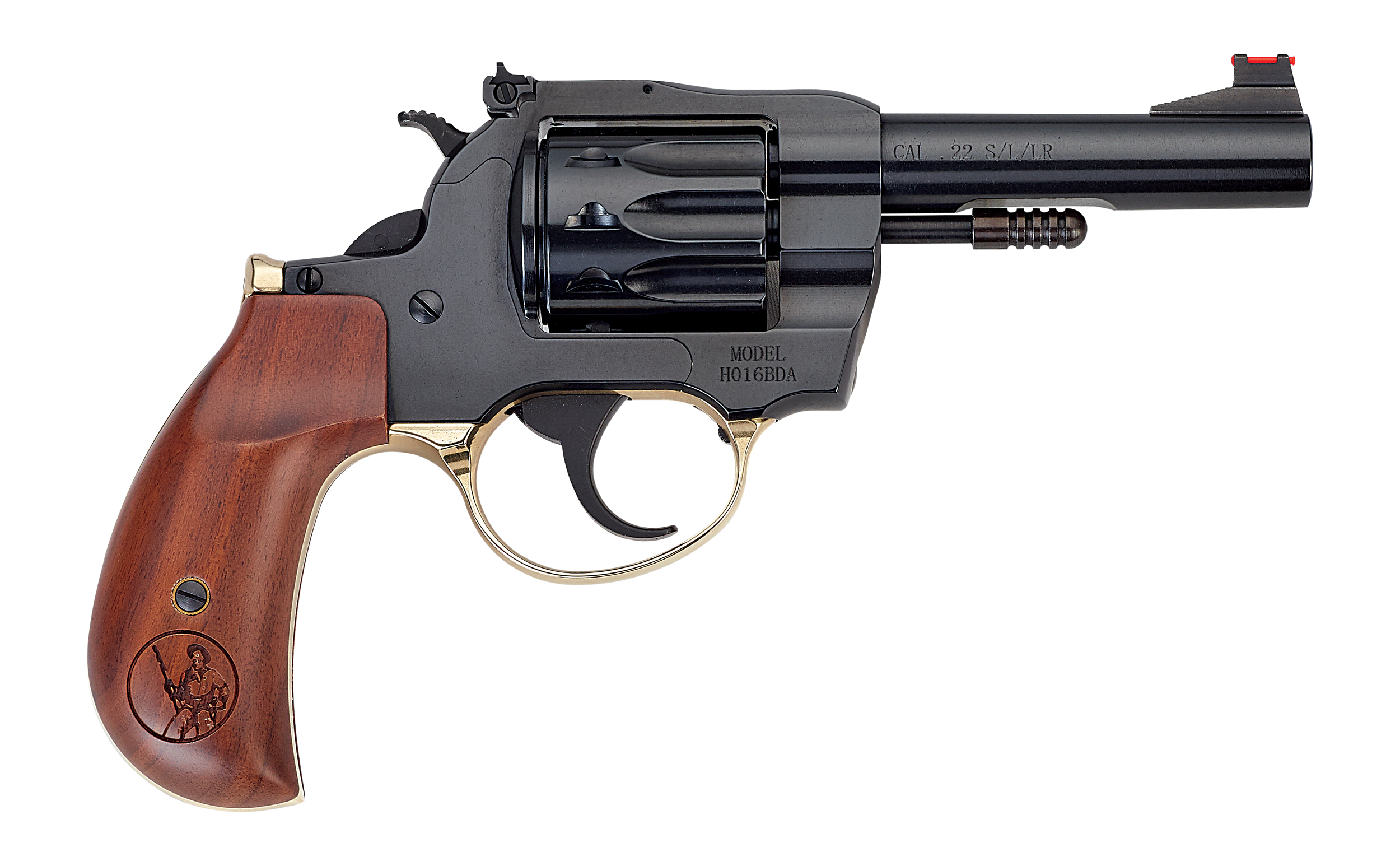 Henry H016BDA Golden Boy 22 S/L/LR 10 Shot 4" Blued Round Barrel, Blued Cylinder, Blued Polished Steel Frame, American Walnut Birdshead Grip, Exposed Hammer