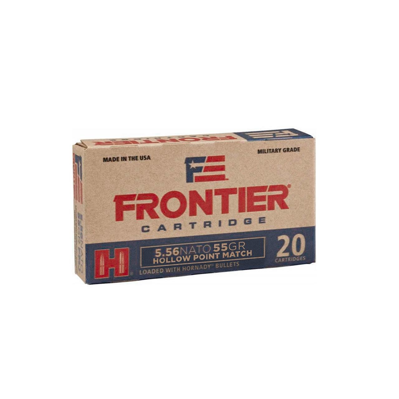 Hornady Frontier Rifle Ammunition 5.56X45 NATO 55 gr HP-MATCH 3240 fps 500/ct Case (25-20/ct)