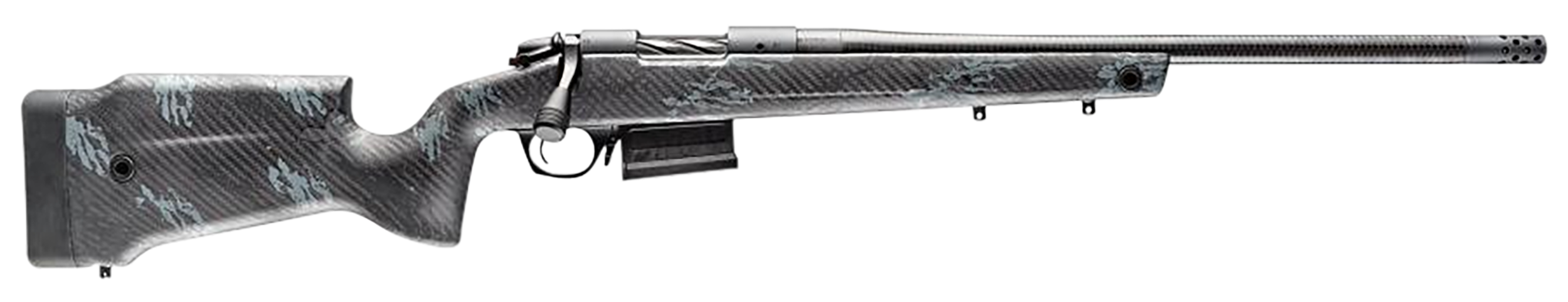 Bergara Rifles B14S7515CF B-14 Crest CF 25 Creedmoor 5+1 20" Carbon Fiber Threaded Barrel, Sniper Gray Cerakote Steel Drilled & Tapped Receiver, Fixed Carbon Fiber w/Black & Gray Sponge Accents Stock,