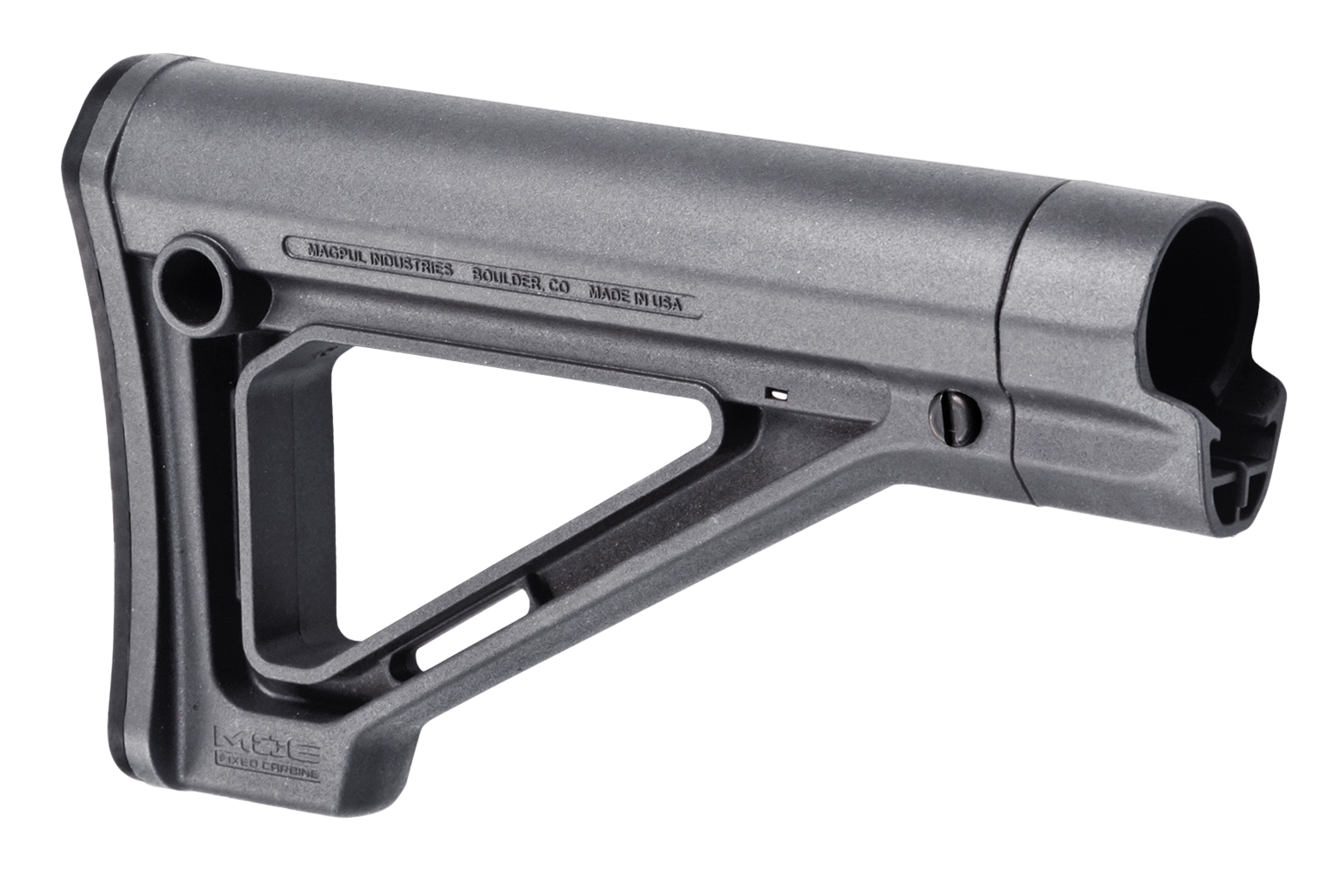 Magpul MAG480-GRY MOE Carbine Stock Fixed Stealth Gray Synthetic for AR-15, M16, M4 with Mil-Spec Tube (Tube Not Included)