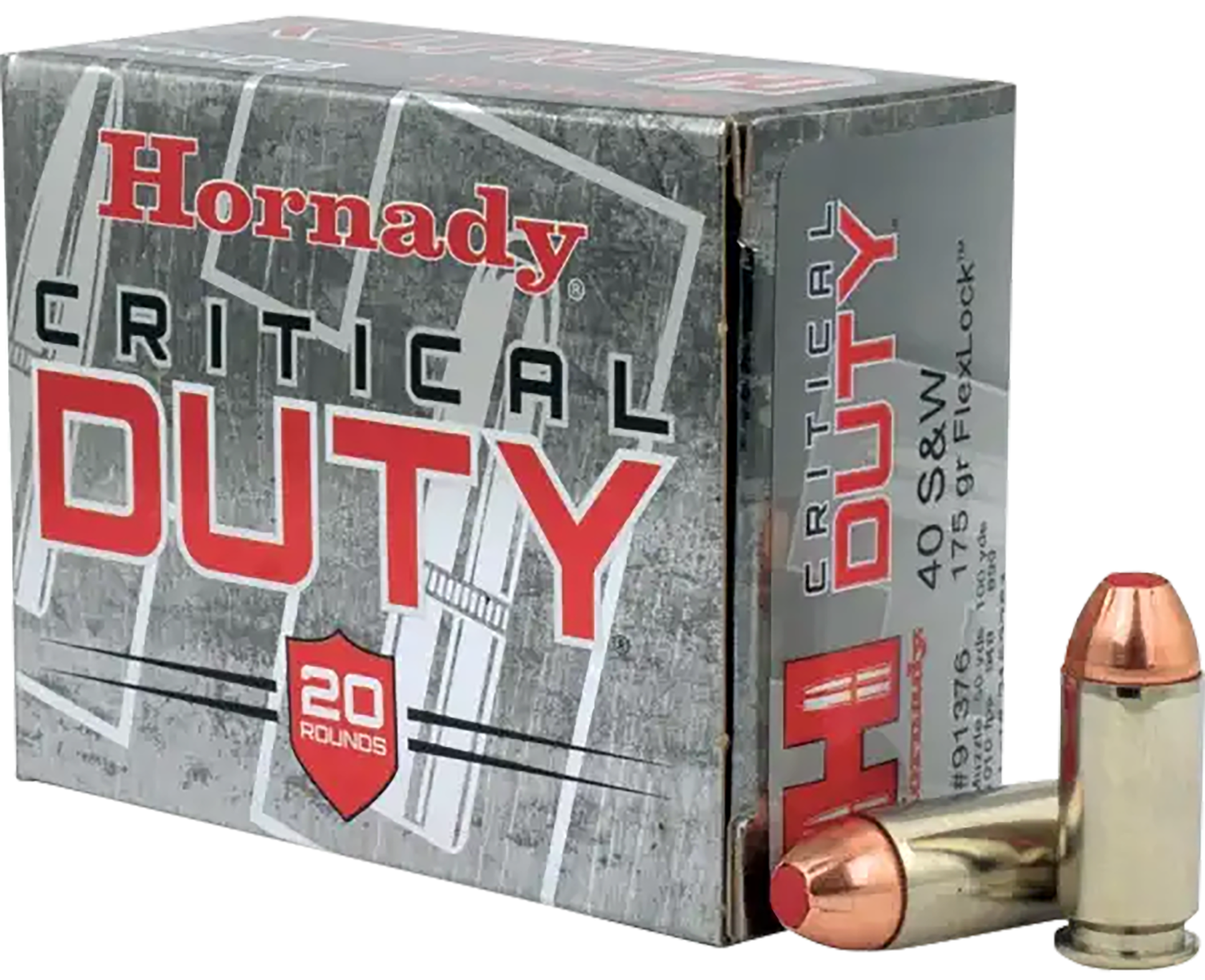 Hornady 91376 Critical Duty  40S&W 175gr Hornady FlexLock 20 Per Box/10 Case