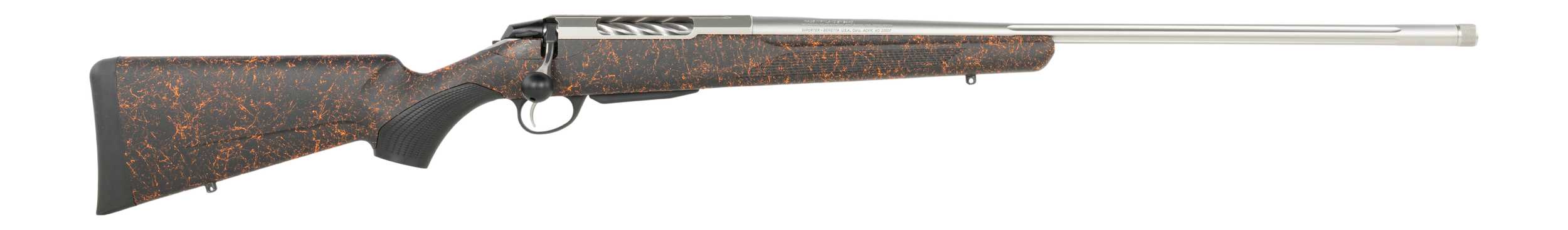 Tikka JRTXRBS324 T3x Roughtech 6mm Creedmoor 3+1 22" Black Fluted Threaded Barrel, Black Steel Drilled & Tapped Receiver, Ember Roughtech Synthetic Stock, Right Hand
