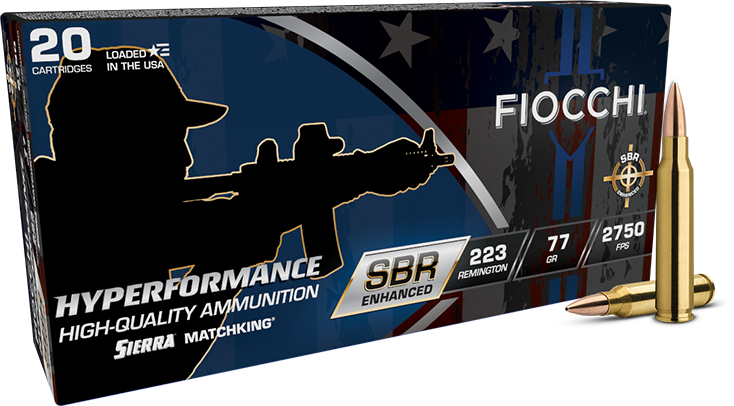Fiocchi 223SBRD Hyperformance  223Rem 77gr Hollow Point Boat Tail 20 Per Box/10 Case