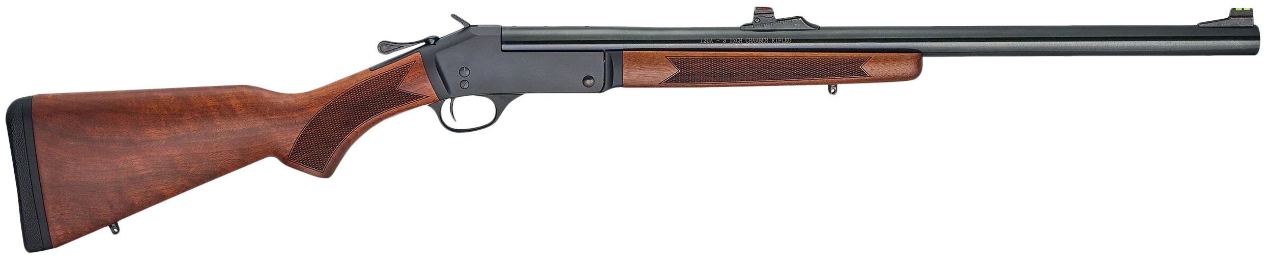 Henry H01512S Single Shot  12 Gauge with 24" Rifled Slug Barrel, 3" Chamber, 1rd Capacity, Blued Metal Finish & American Walnut Stock Right Hand (Full Size)