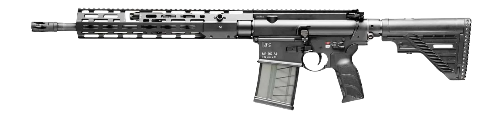 HK 81001056 MR762 7.62x51mm 10+1 16.50" Black Barrel, Black Receiver w/Picatinny Rail, M-LOK Handguard, Black Polymer Stock, Black Polymer Grip, Ambidextrous