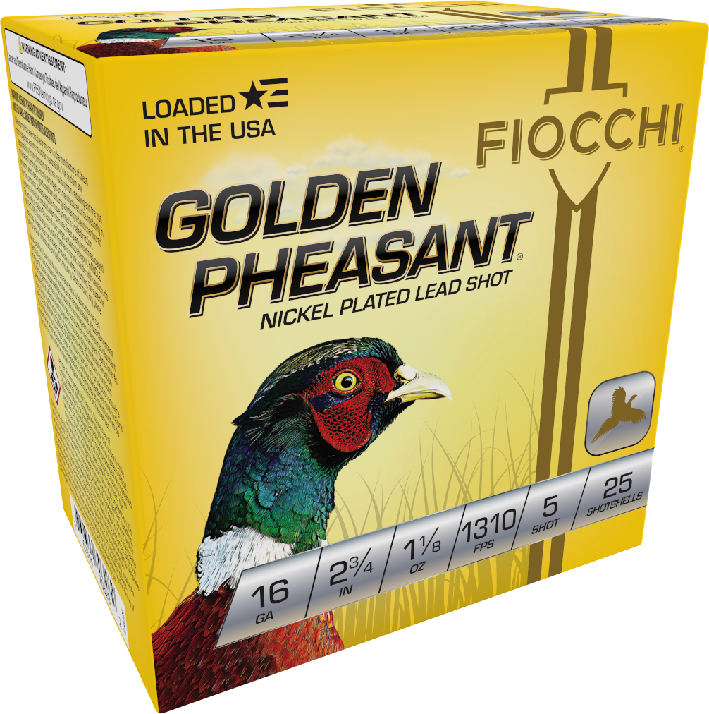Fiocchi 16GP5 Golden Pheasant Extrema 16Gauge 2.75" 1 1/8oz 5Shot 25 Per Box/10 Case