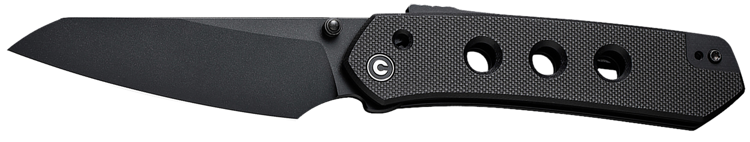 Civivi Knives C22036-1 Vision FG  3.54" Folding Tanto Plain Black Nitro-V Steel Blade, Black Textured G10 Handle