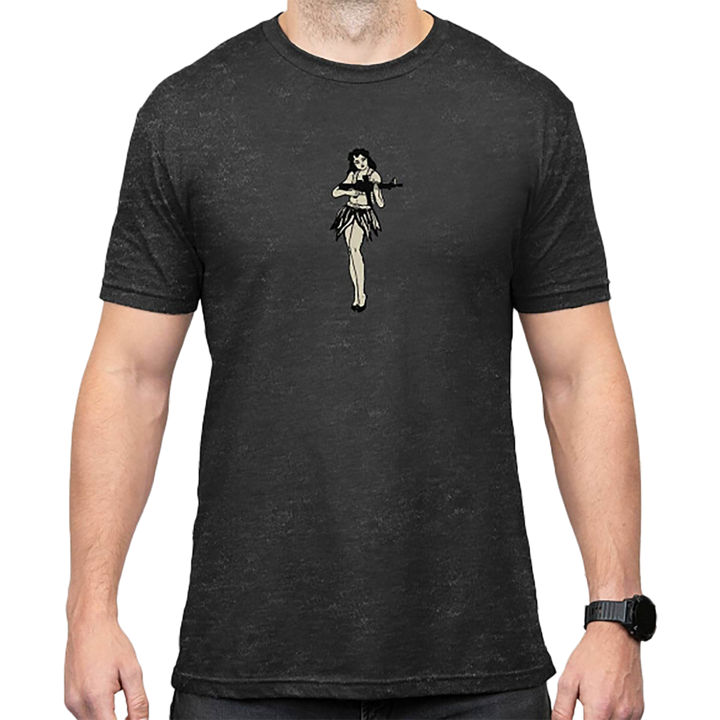 Magpul MAG1117-010-M Hula Girl CVC Charcoal Gray Cotton/Polyester Short Sleeve Medium
