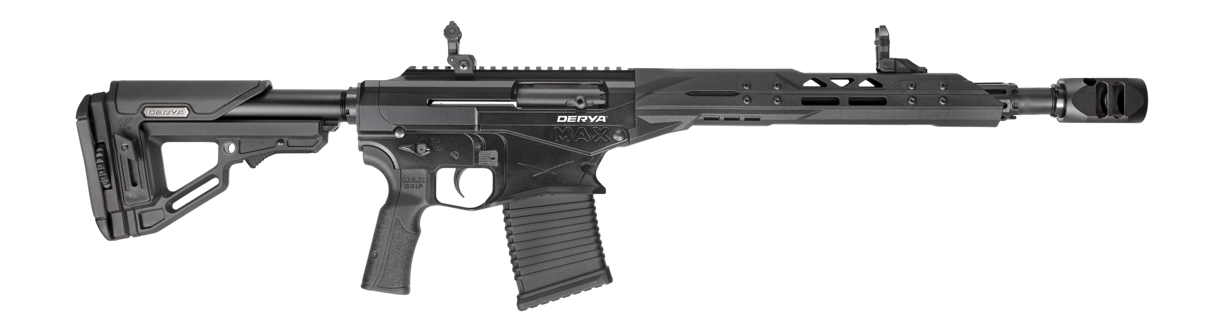 Derya Firearms MAX.18.US Max Semi-Auto 3" 10+1 18" Smooth Bore Barrel, Black Anodized Receiver w/Picatinny Rail, Black Adaptive Adjustable Polymer Stock & Grip, Ambidextrous