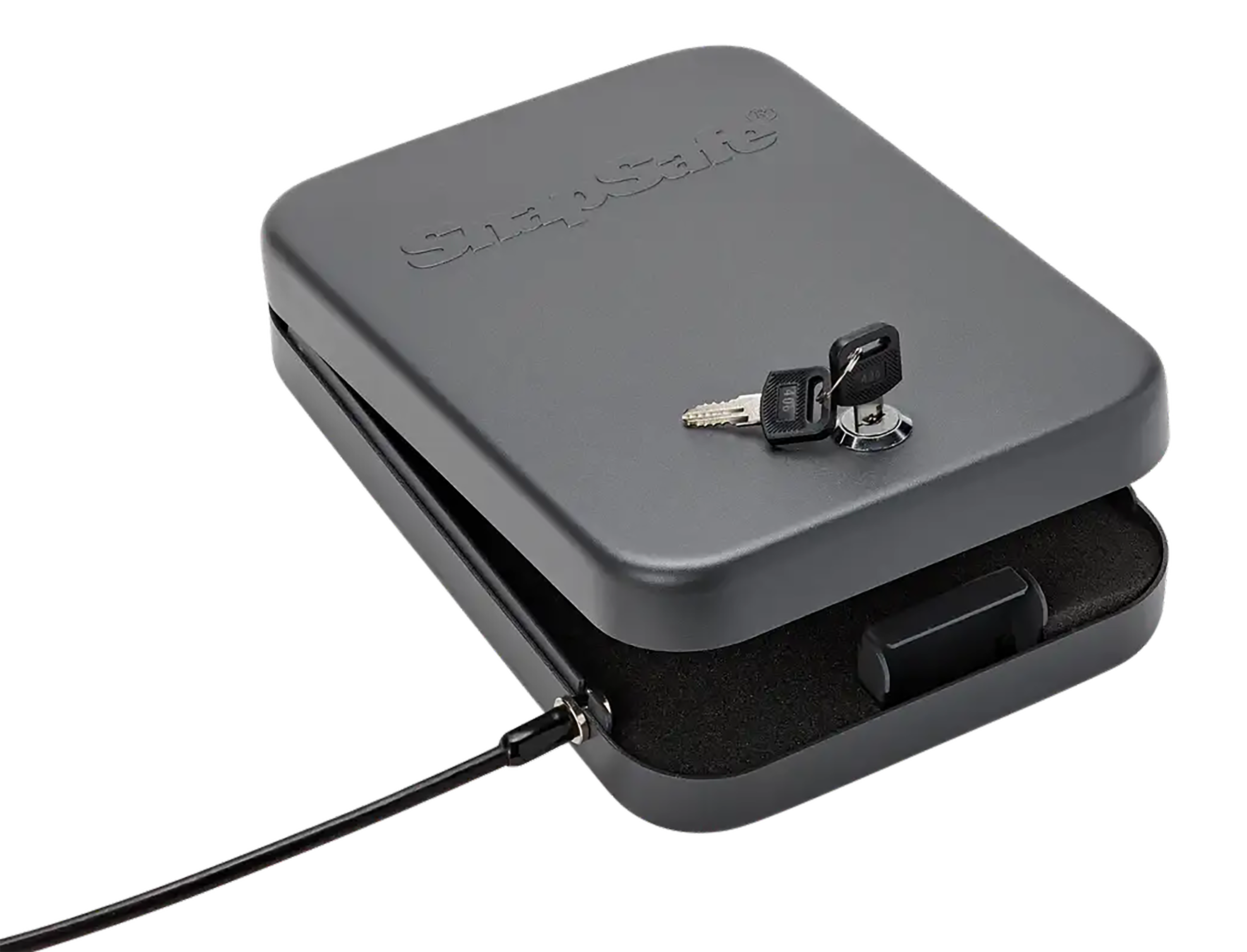 SnapSafe 75210 Lock Box  XL Key Entry Black Steel Holds 1 Handgun 10" W x 7" H x 2" D