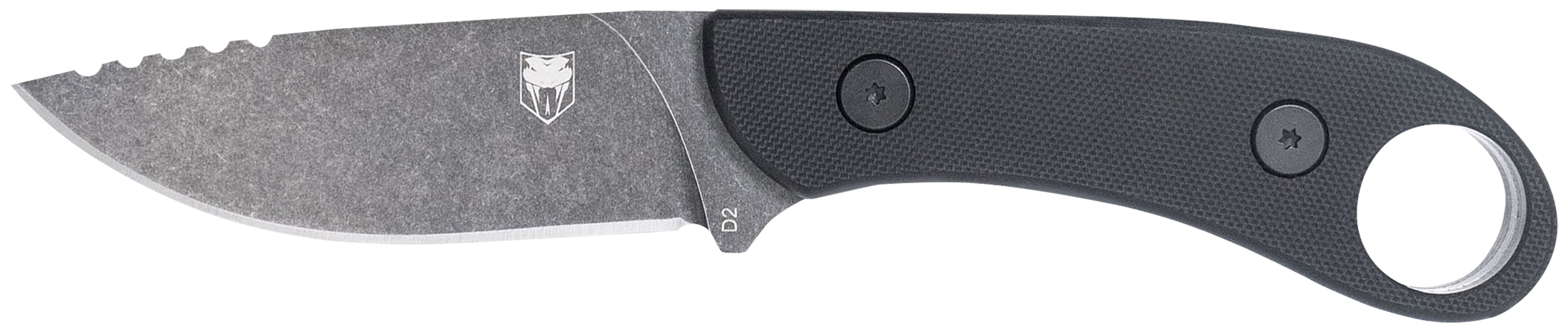 CobraTec Knives SD2DNSBLKGEN2 Skinner Gen II 3.50" Folding Plain Stonewashed D2 Steel Blade, 4.31" Black w/Finger Ring G10 Scales Handle