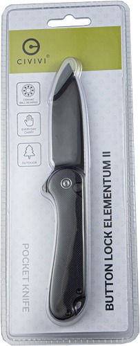 CIVIVI KNIFE ELEMENTUM II 2.96 " G-10/BLK STONEWASH CLAM PACK