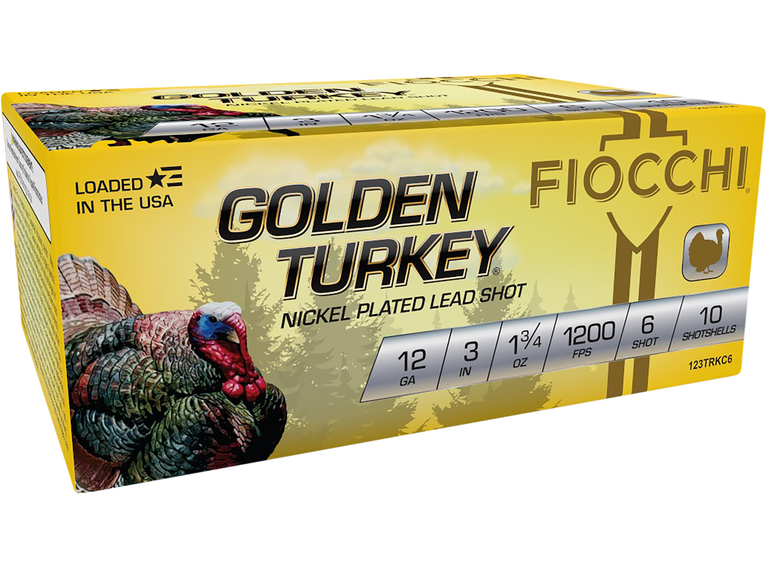 Fiocchi 123TRKC6 Golden Turkey  12Gauge 3" 1 3/4oz 6Shot 10 Per Box/10 Case