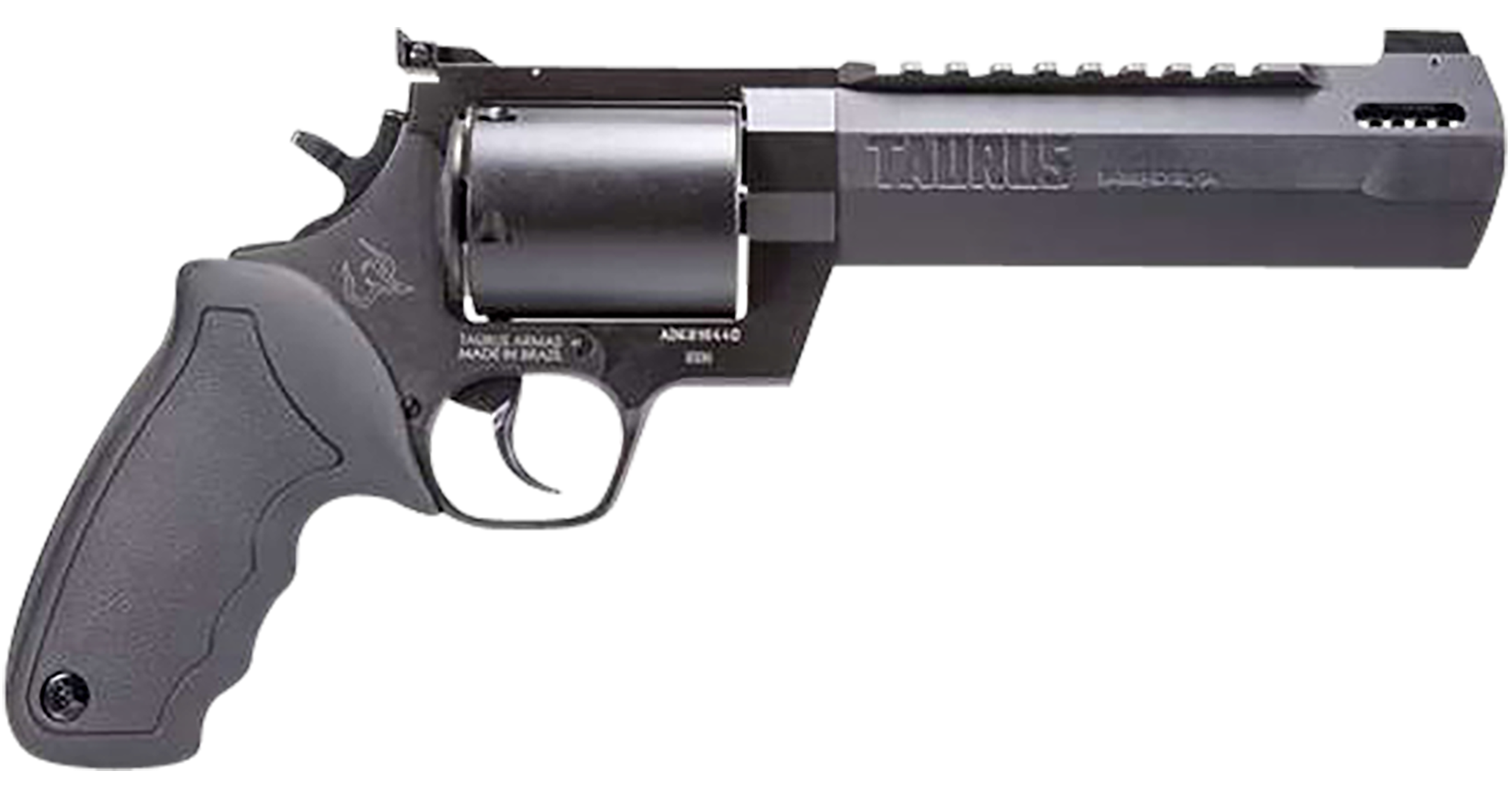 Taurus 2500061RH Raging Hunter  Large Frame 500 S&W Mag 5rd 6.75" Black Ported/Target Crown Barrel, Matte Black Oxide Cylinder, Black Steel Frame Black Rubber Grip