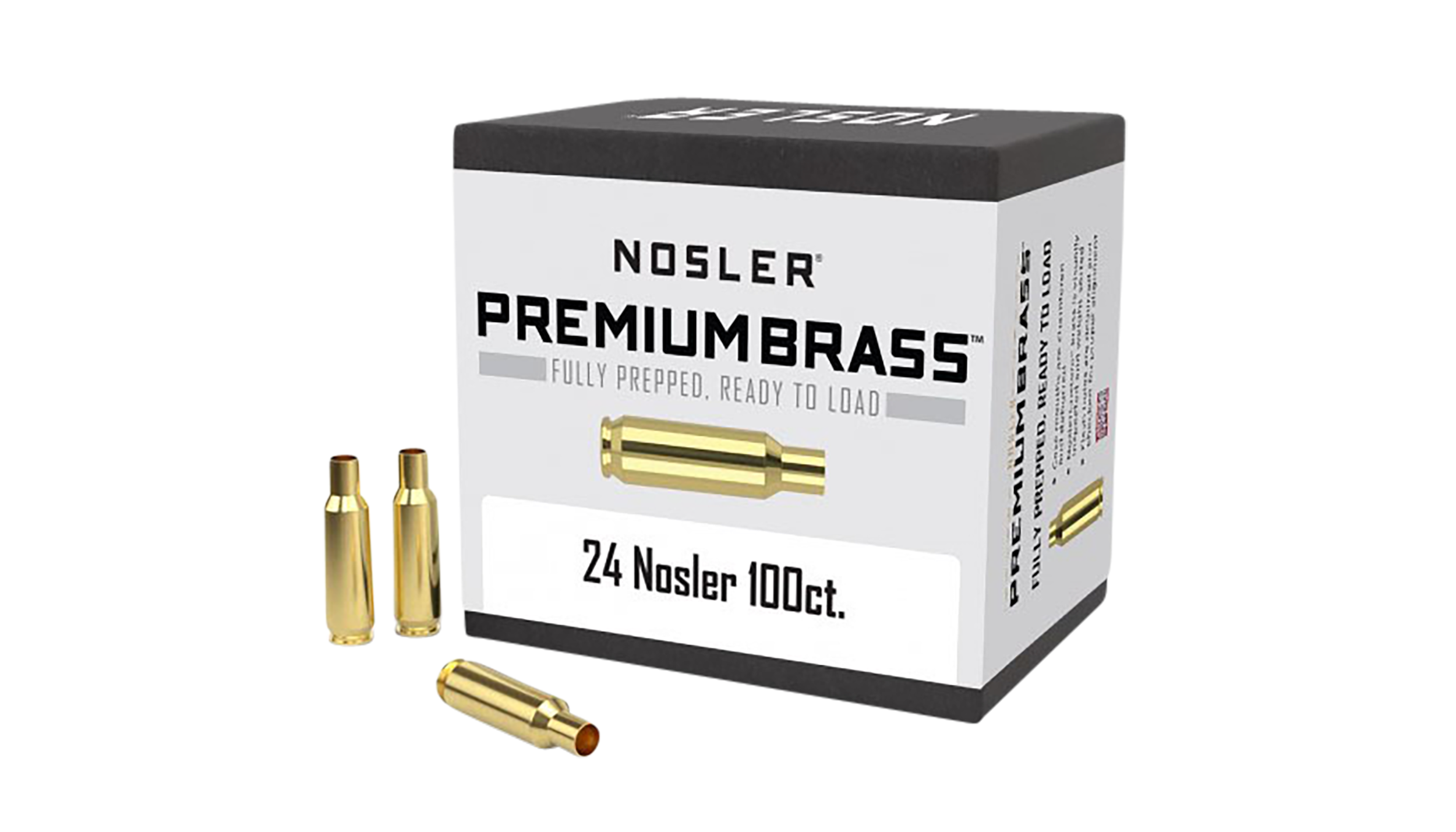 Nosler 10085 Premium Brass Unprimed Cases 24Nosler Rifle Brass 100/Box