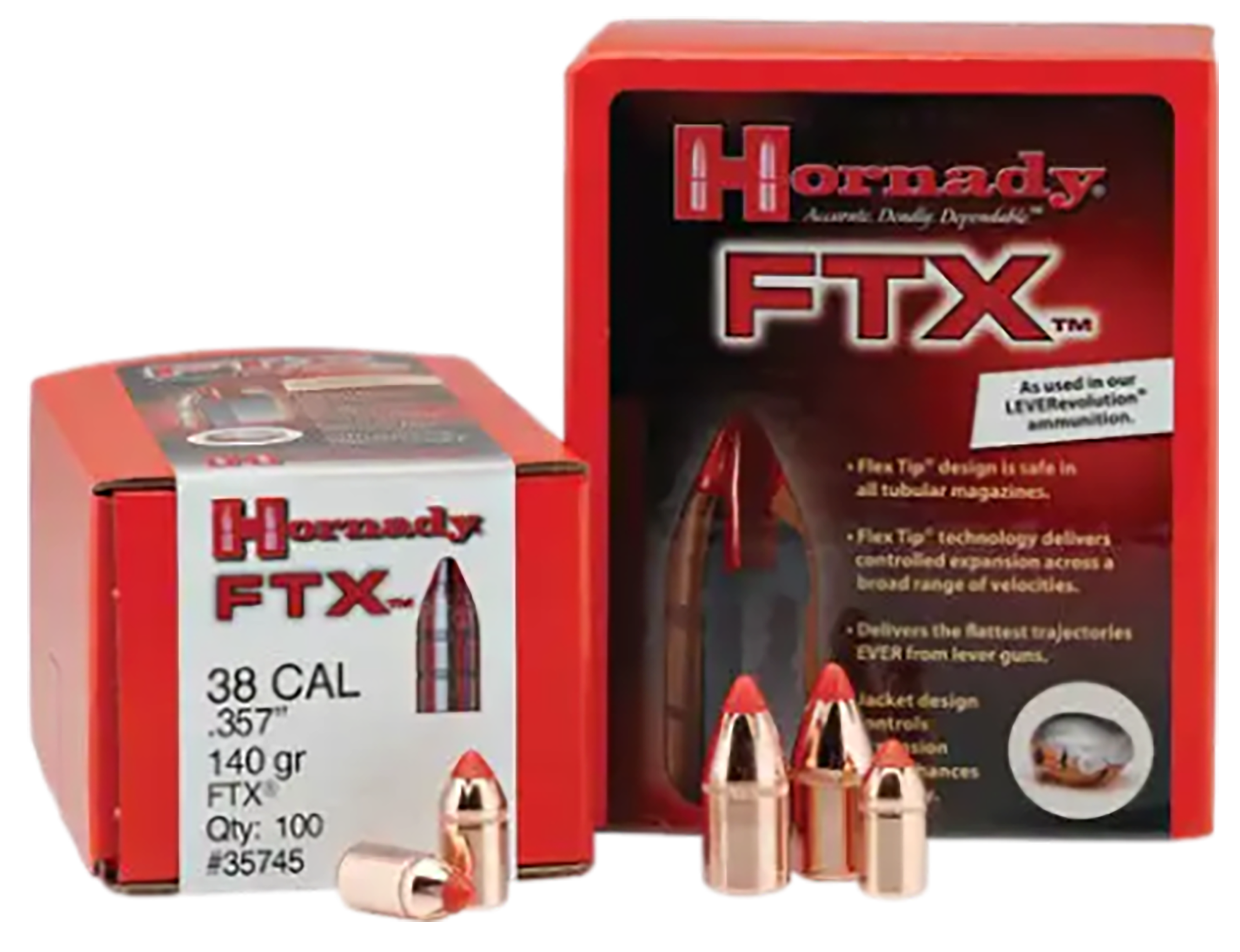 Hornady 35105 FTX  35 Cal .358 200 gr Flex Tip eXpanding 100 Per Box/ 15 Case