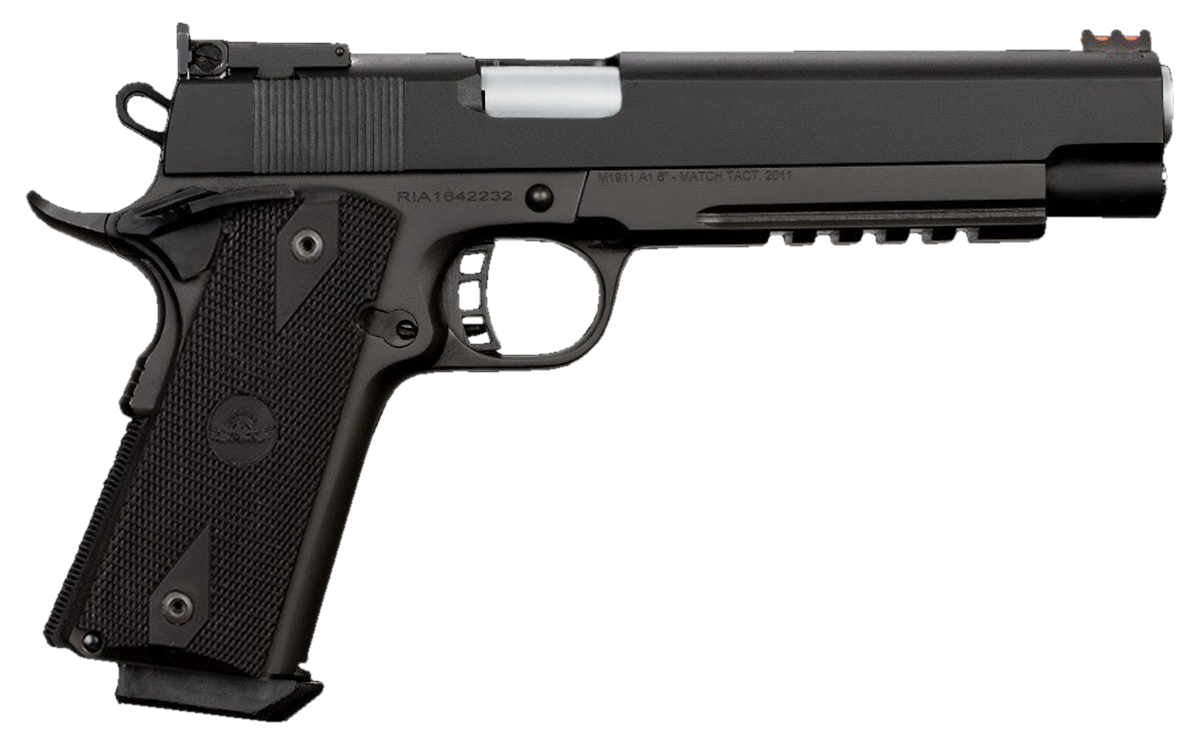 Rock Island 52008 Pro Ultra Match 10mm Auto Caliber with 6" Barrel, 8+1 Capacity, Overall Black Parkerized Finish Steel, Picatinny Rail/Beavertail Frame, Serrated Slide & Black Rubber Grip
