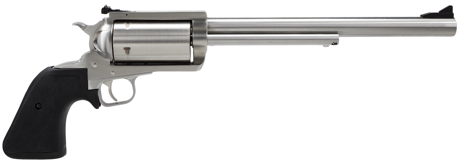 Magnum Research BFR500SW10 BFR Long Cylinder Large Frame 500 S&W Mag 5 Shot, 10" Brushed Stainless Steel Barrel, Cylinder & Frame, Black Rubber Grip, Exposed Hammer