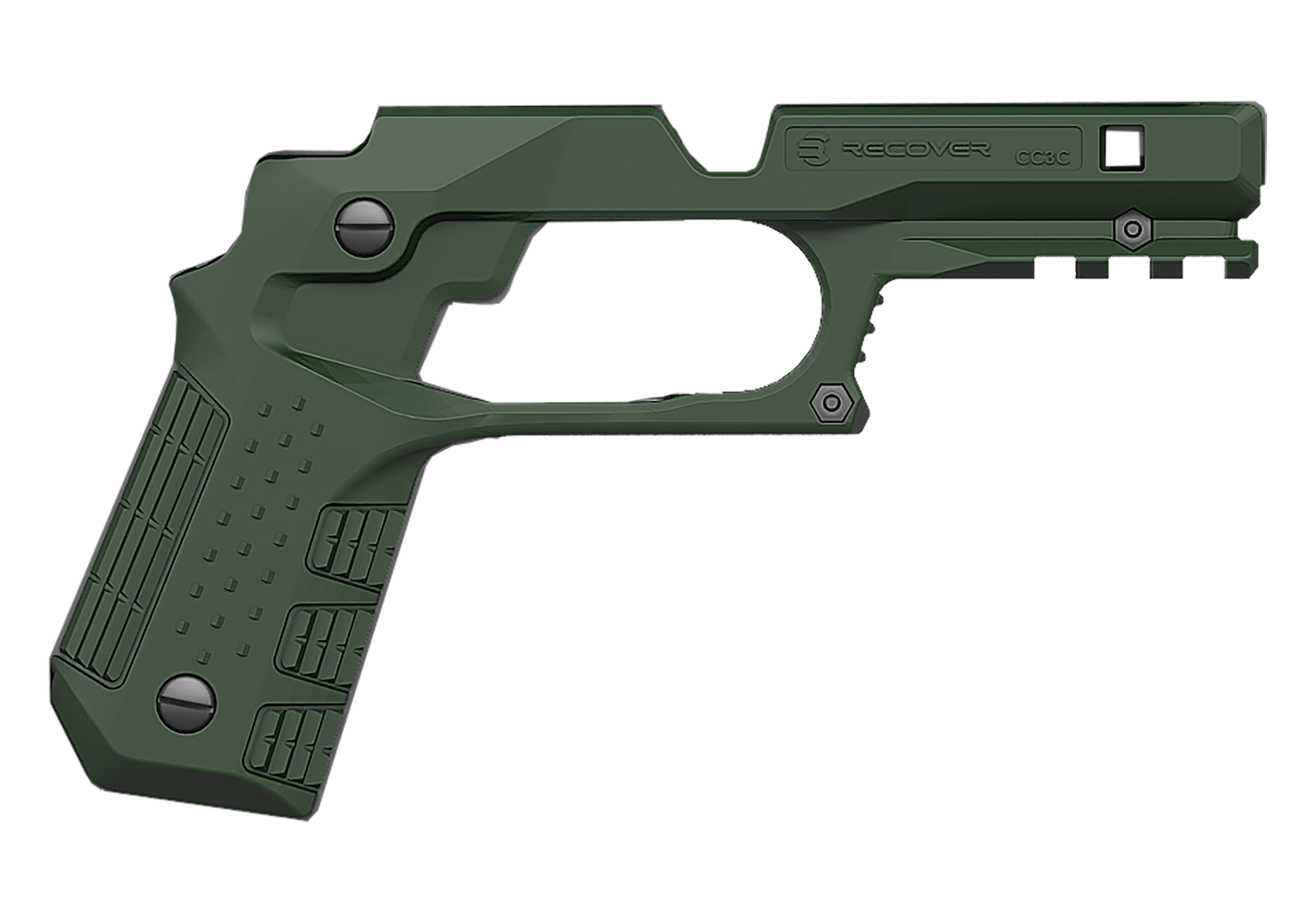 Recover Tactical CC3C-03 Grip & Rail System  Green Polymer Picatinny for Compact 1911