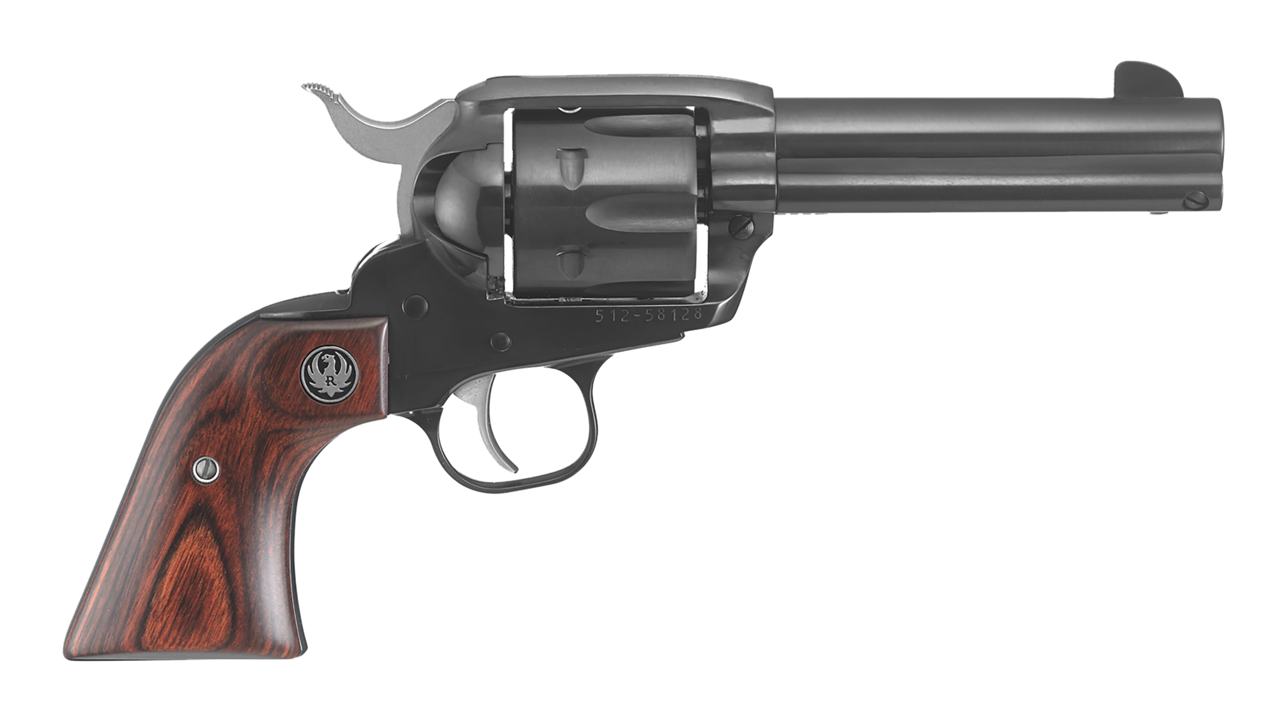 Ruger 5107 Vaquero  Medium Frame 357 Mag/38 Special 6rd 4.62" Blued Alloy Steel Barrel, Cylinder & Frame, Hardwood Grip, Transfer Bar Safety, Exposed Hammer