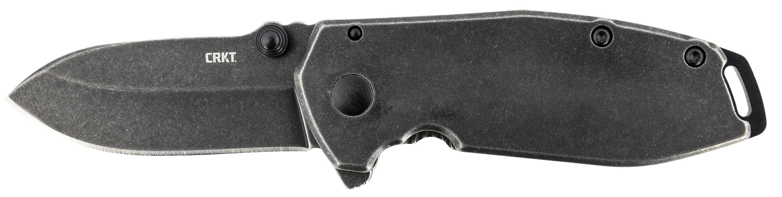 CRKT 2493 SQUID Assisted 2.37" Folding Drop Point Plain Black Stonewashed 8Cr14MoV SS Blade/Black Stonewashed Stainless Steel Handle Includes Pocket Clip