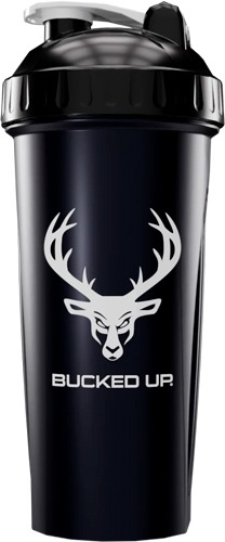 BUCKED UP SHAKER 28OZ BLACK & WHITE BPA FREE