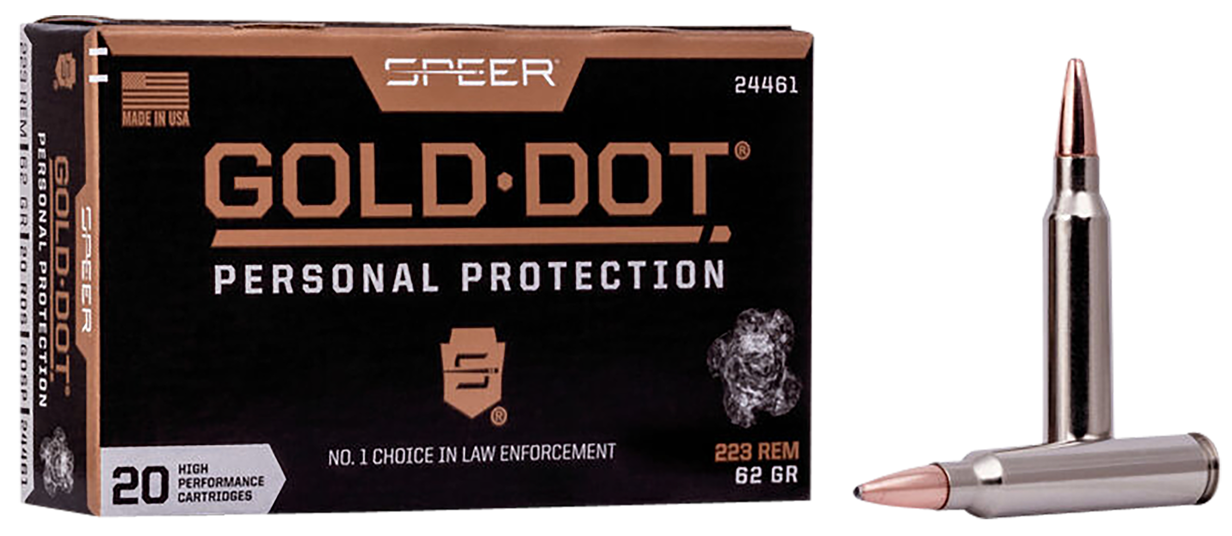 Speer 24461 Gold Dot Personal Protection 223Rem 62gr Soft Point 20 Per Box/10 Case