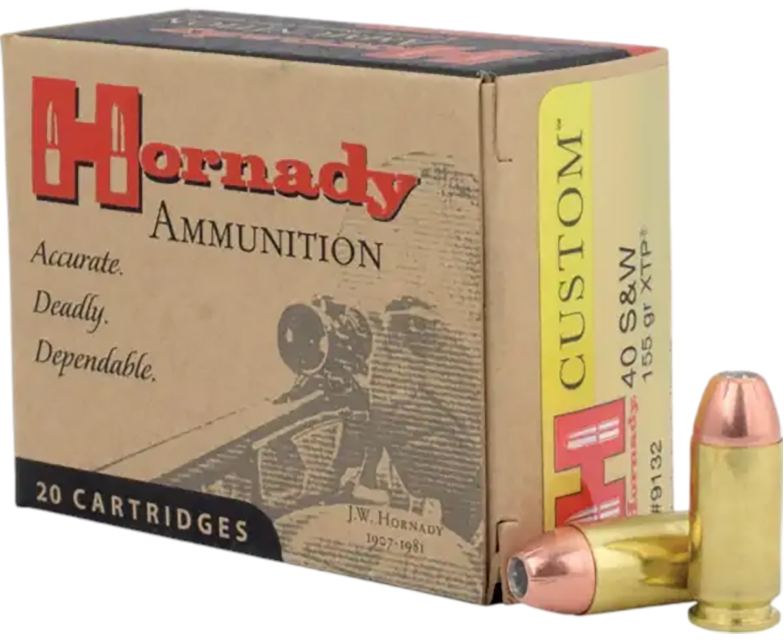 Hornady 9132 Custom 40S&W 155gr Hornady XTP Hollow Point 20 Per Box/10 Case