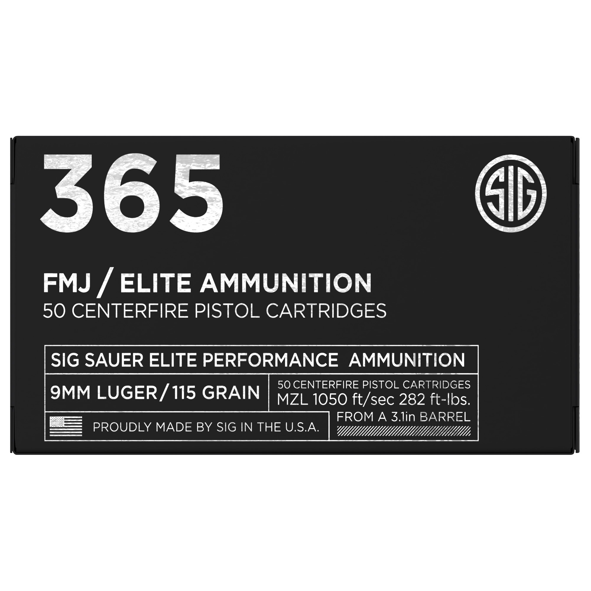 SIG AMMO 9MM 115GR FMJ 50/1000
