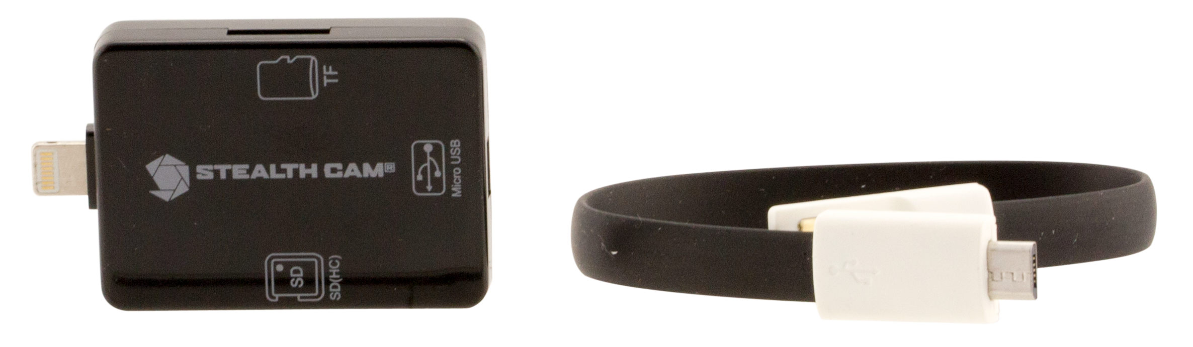 Stealth Cam STCSDCRIOS Memory Card Reader  View Photos/Videos Black Compatible w/ iOS