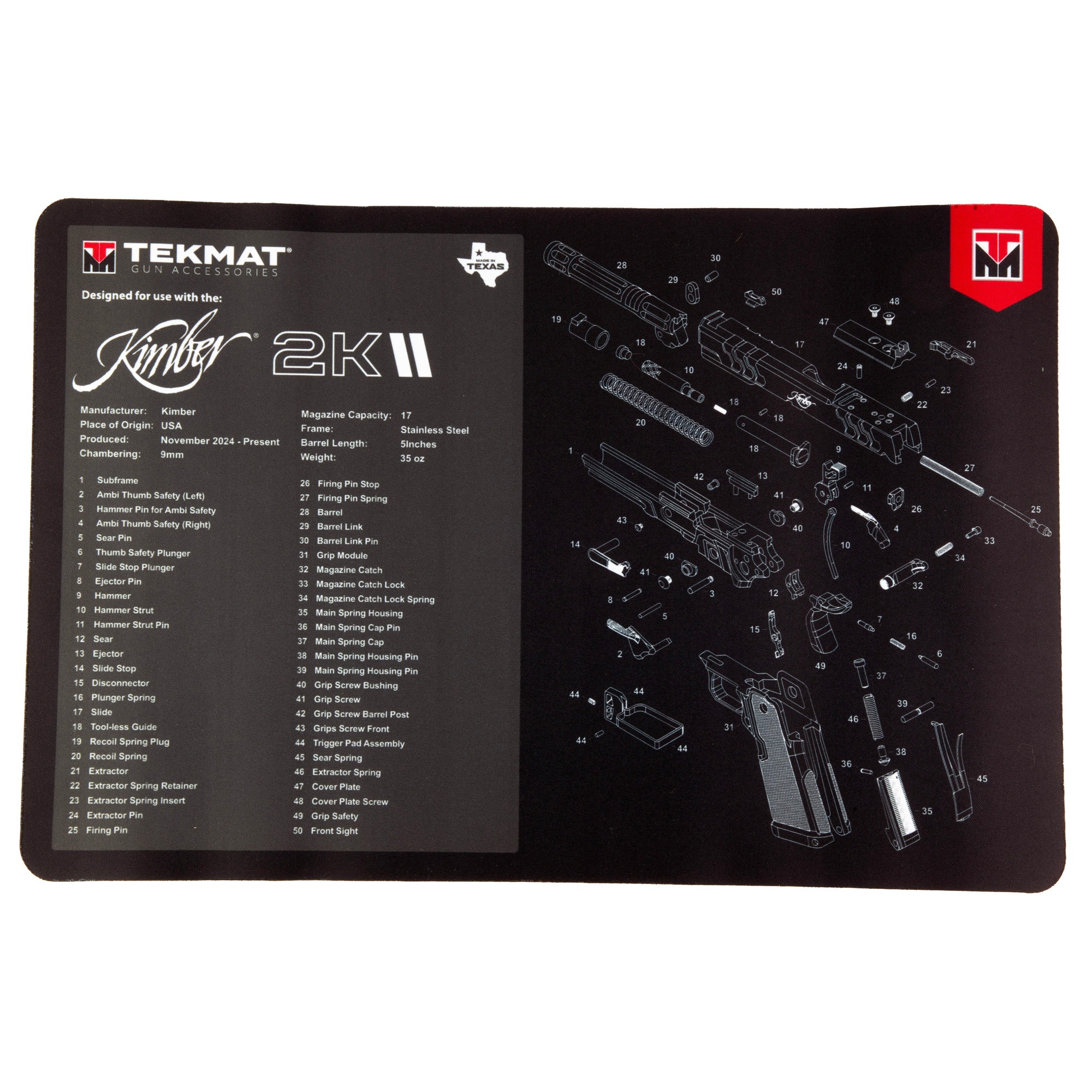 TekMat Kimber 2K11 Cleaning Mat 11" x 17"