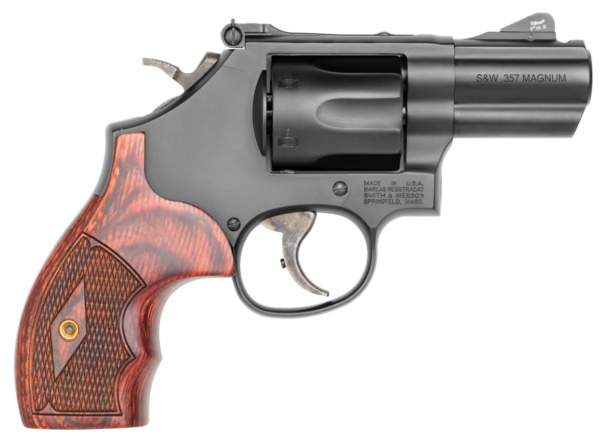 Smith & Wesson 13323 Model 19 Performance Center Carry Comp 357 Mag or 38 S&W Spl +P Blued Carbon Steel 2.50" PowerPort  Barrel, 6rd Cylinder & K-Frame, Tritium Front Night Sight, Custom Wood Grip