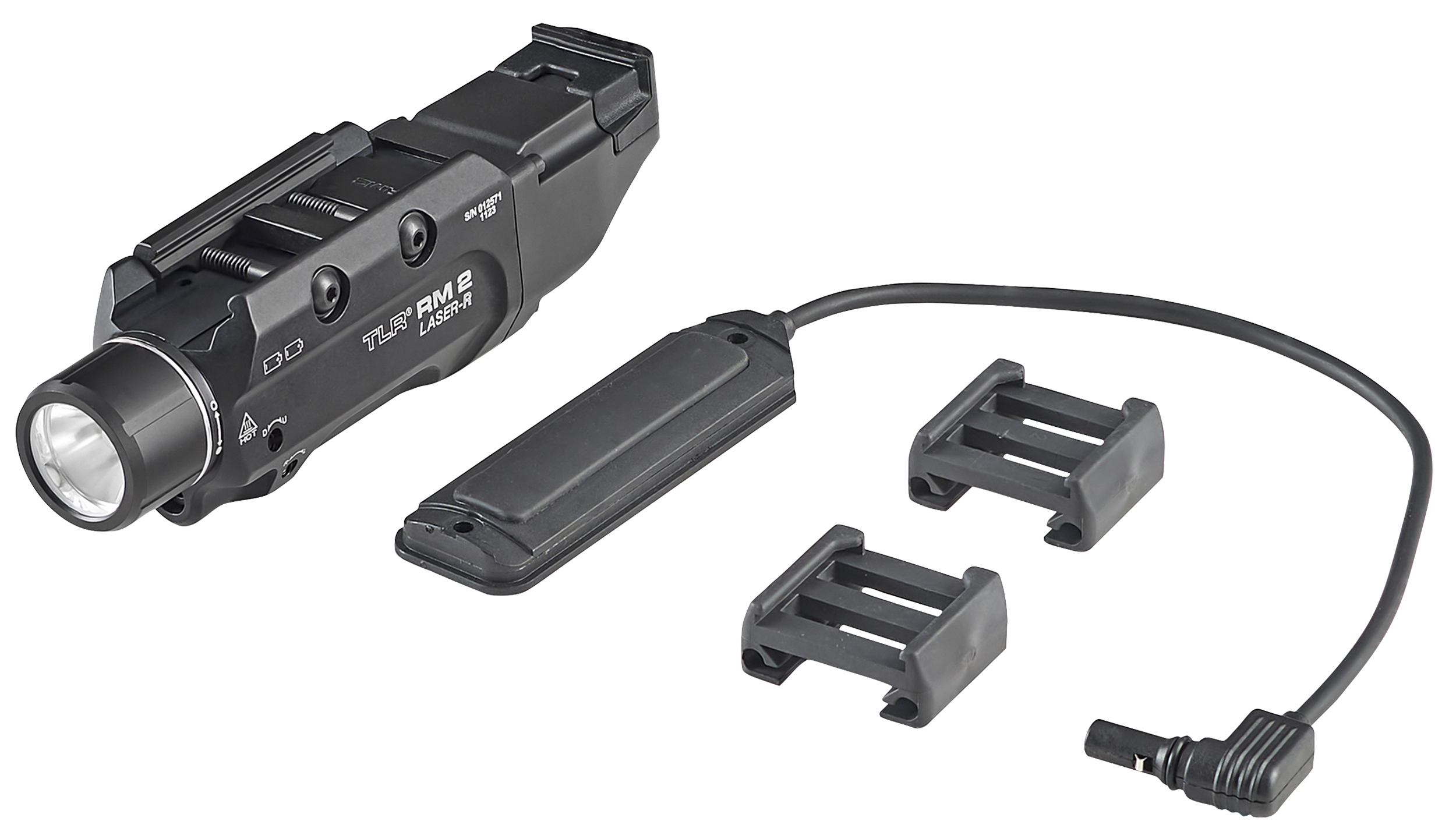 Streamlight 69447 TLR-2 RM w/Laser Black Aluminum, 1,000 Lumens White LED Bulb/Red Laser, 297 Meters Beam, Picatinny Rail Mount