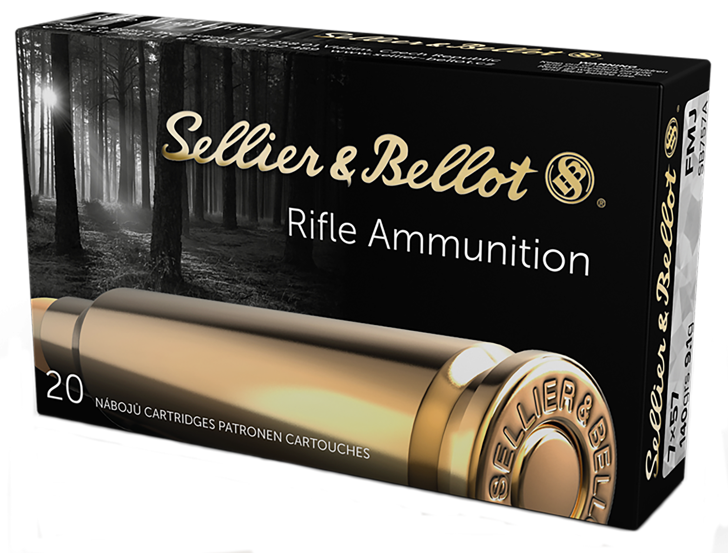 Sellier & Bellot SB757A Rifle 7x57mmMauser 140gr Full Metal Jacket 20 Per Box/20 Case