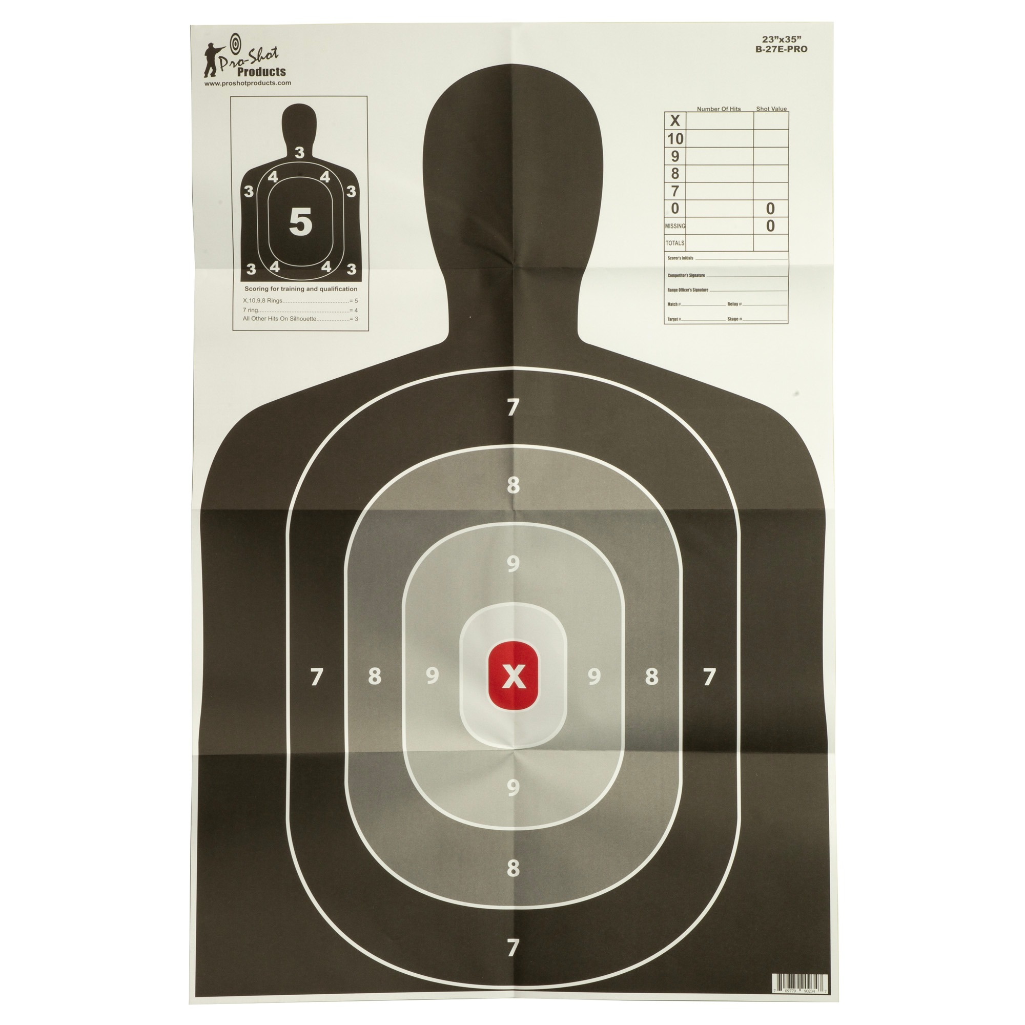 PROSHOT 23"X35" B27 SILH 5PK