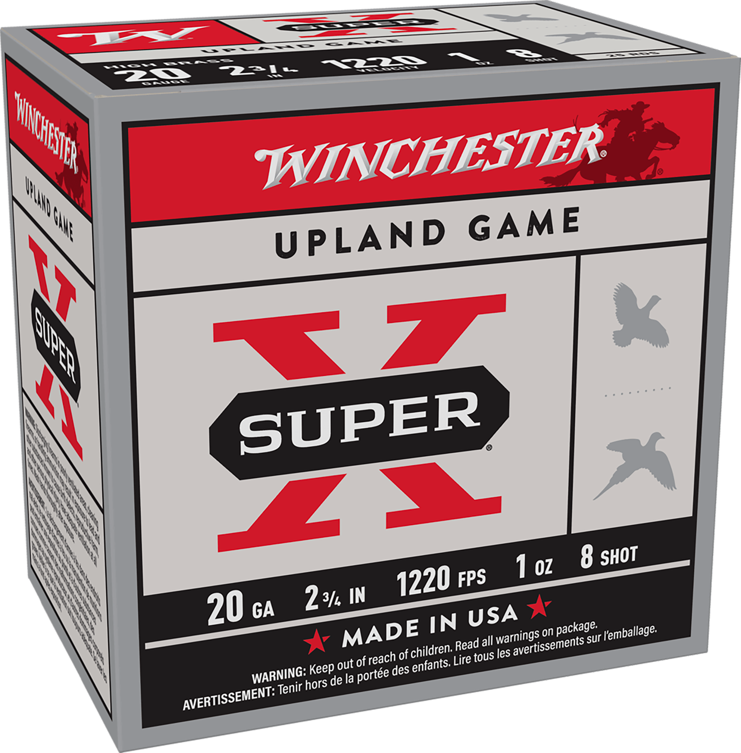 Winchester Ammo X208 Super X Heavy Game Load High Brass 20Gauge 2.75" 1oz 8Shot 25 Per Box/10 Case