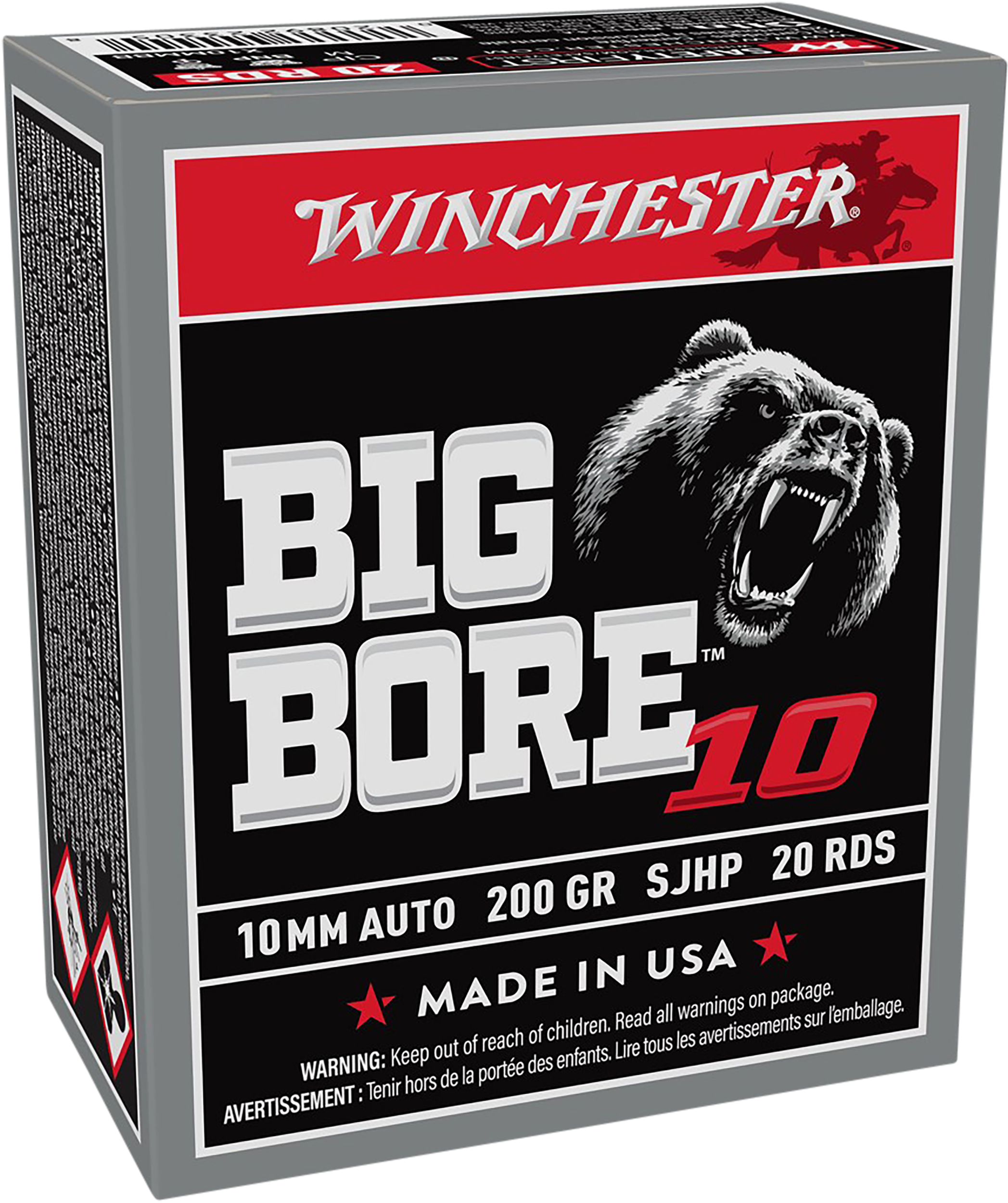 Winchester Ammo X10MMBB Big Bore  10mmAuto 200gr Semi Jacketed Hollow Point 20 Per Box/10 Case