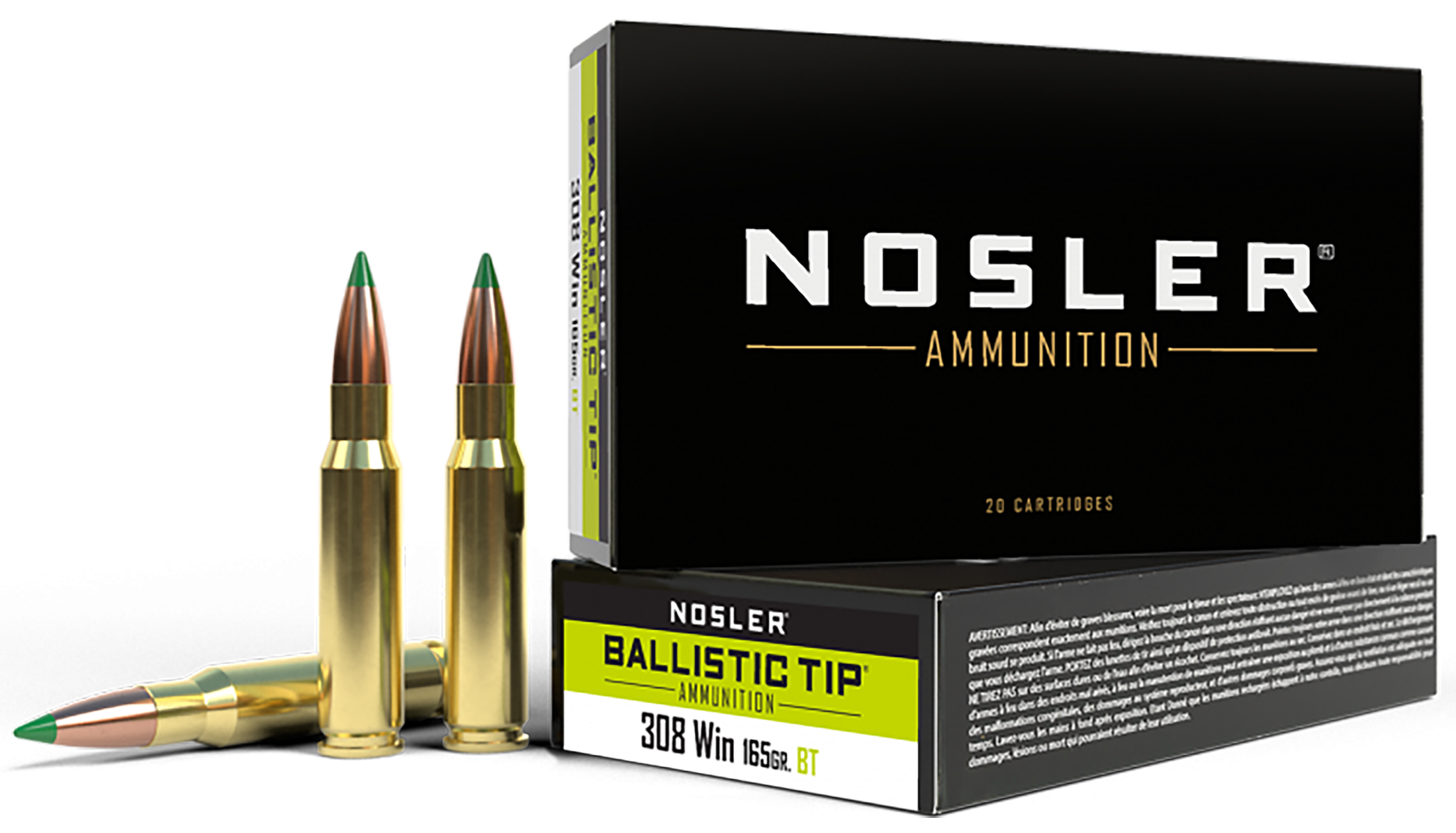 Nosler 40063 Ballistic Tip 308Win 165gr Spitzer Ballistic Tip 20 Per Box/10 Case