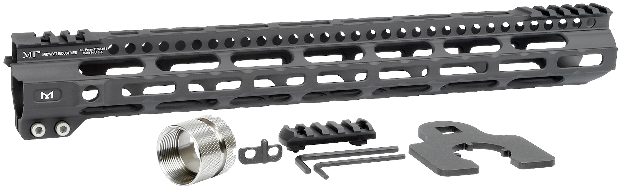 Midwest Industries MIULW15 Ultralight AR-15 Black Hardcoat Anodized Aluminum/Polymer 15" Picatinny/M-LOK