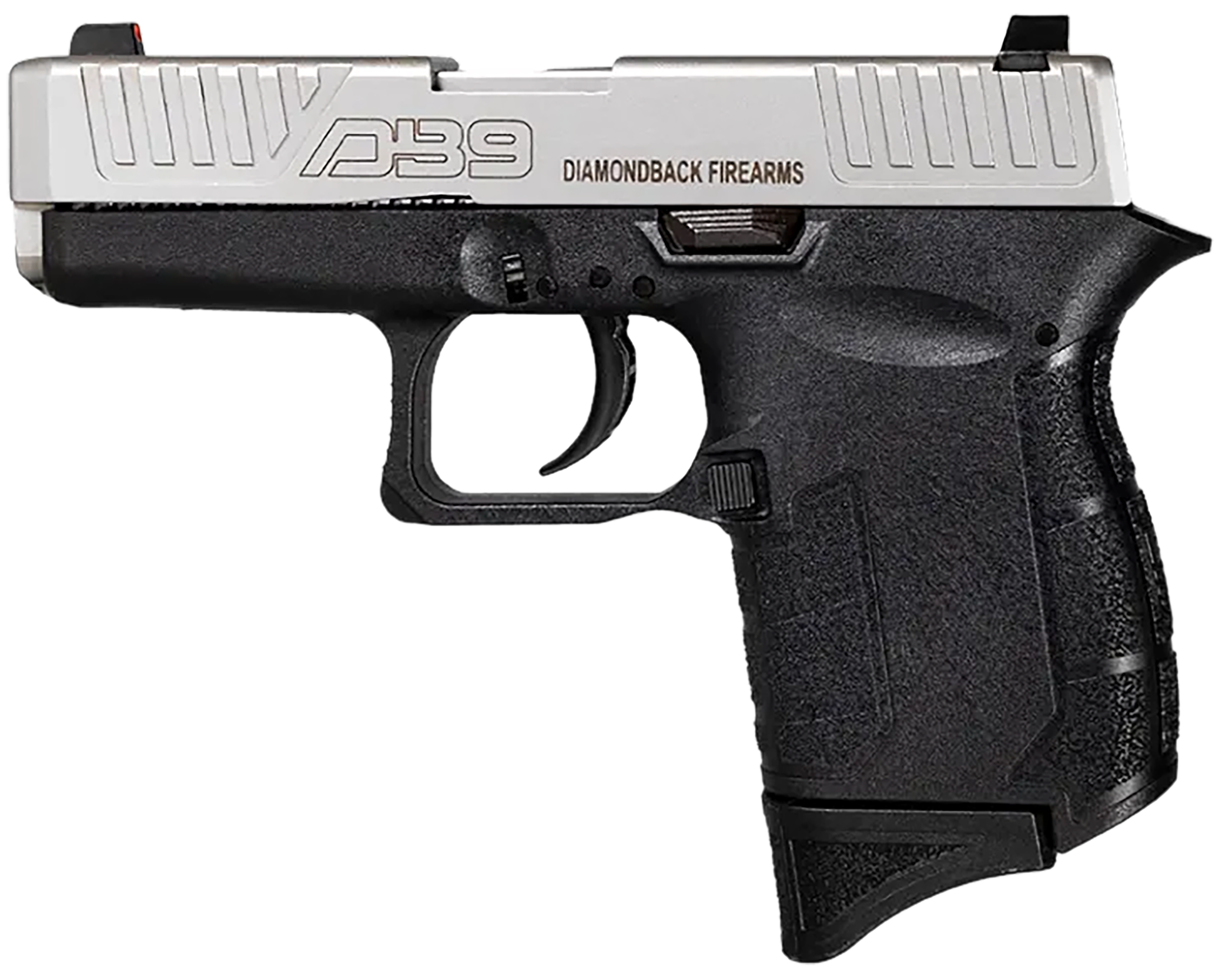 Diamondback DB0200P021 DB9 Gen4 Micro-Compact Frame 9mm Luger 6+1, 3.10" Stainless Steel Barrel, Nickel Boron Serrated Stainless Steel Slide, Black Polymer Frame Black & Grip