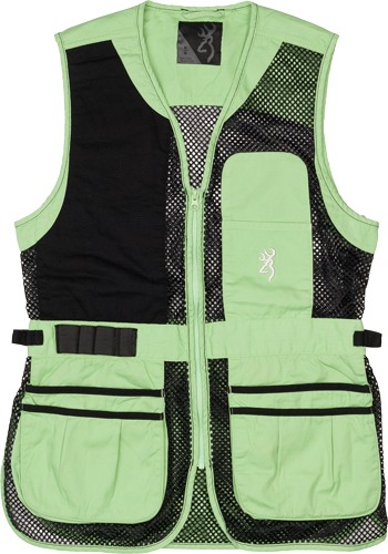 BROWNING MESH SHOOTING VEST R- HAND WOMEN'S SM BLACK/NEOMINT