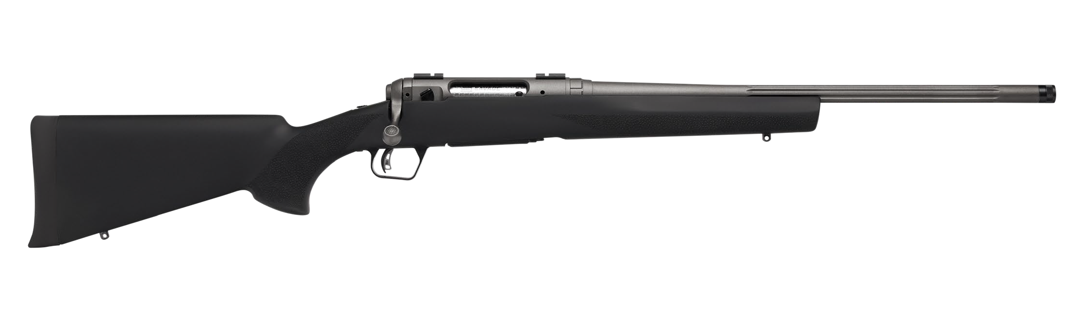 Savage Arms 33004 110 Trail Hunter Lite V2 Full Size 6mm ARC 4+1 20" Black Fluted Barrel, Black Carbon Steel Drilled & Tapped Receiver, Black Hogue OverMolded Synthetic Stock, Right Hand