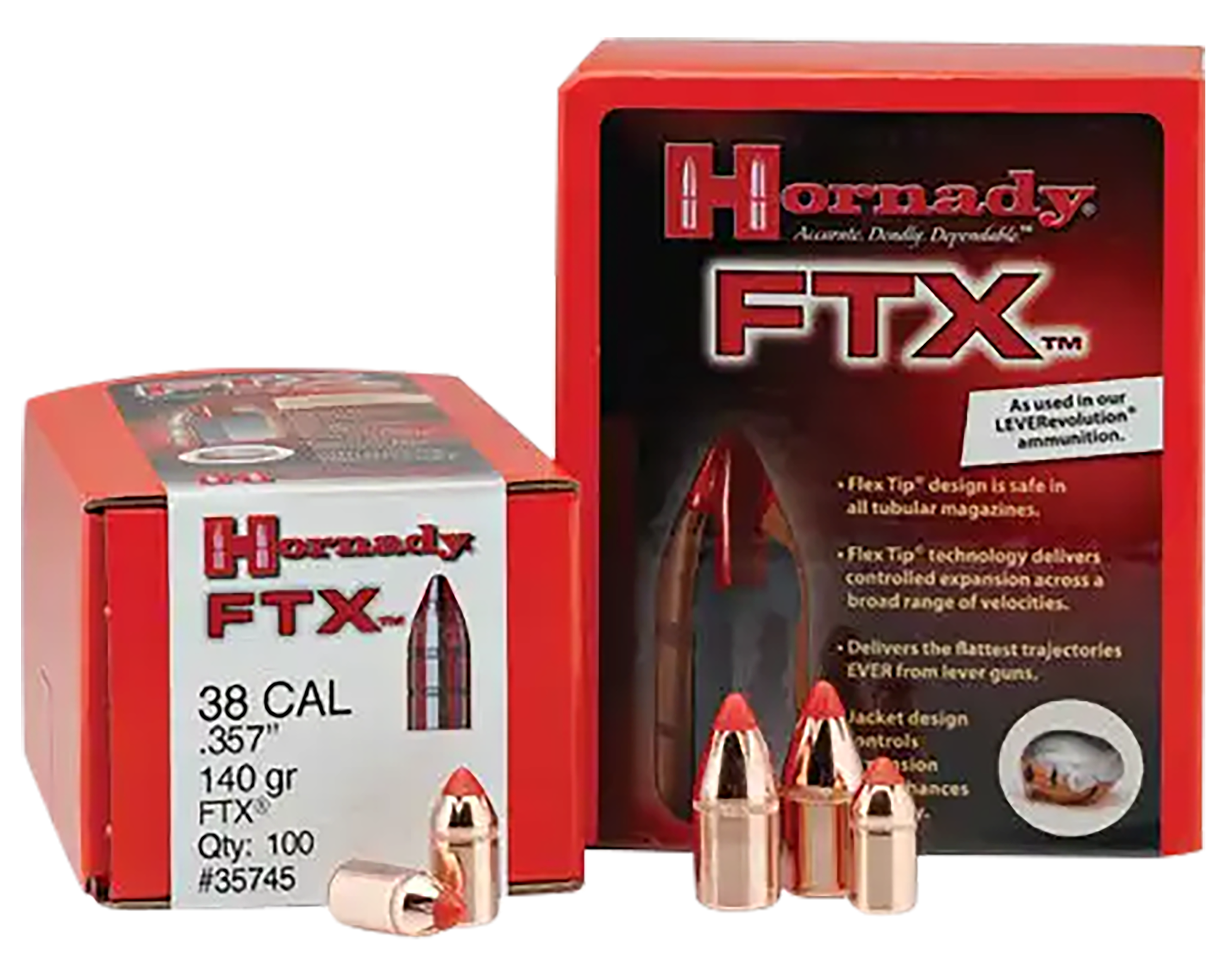 Hornady 45218 FTX 45 Cal .452 225 gr Flex Tip eXpanding 100 Per Box/ 15 Case