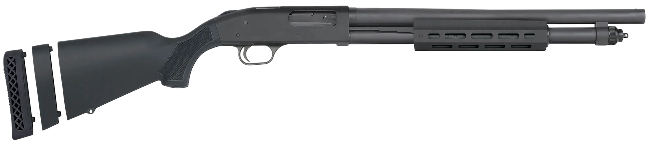 Mossberg 50799 590A1 12 Gauge Pump 3" 6+1 18.50" Black Parkerized Heavy Walled Barrel, M-LOK Forend, Black Parkerized Steel Drilled & Tapped Receiver, Fixed Black Synthetic Stock, Cylinder Bore Choke