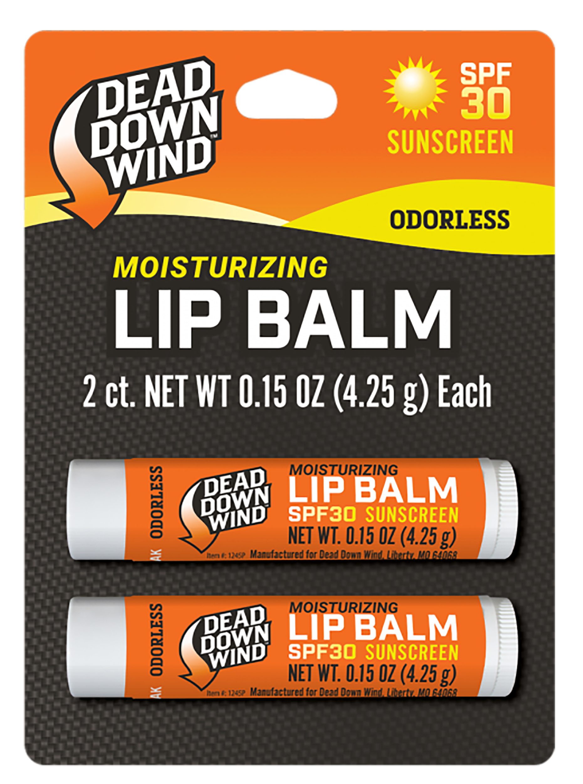 Dead Down Wind 1249BC Lip Balm  0.15 oz Unscented Broad Spectrum SPF 30 Sunscreen