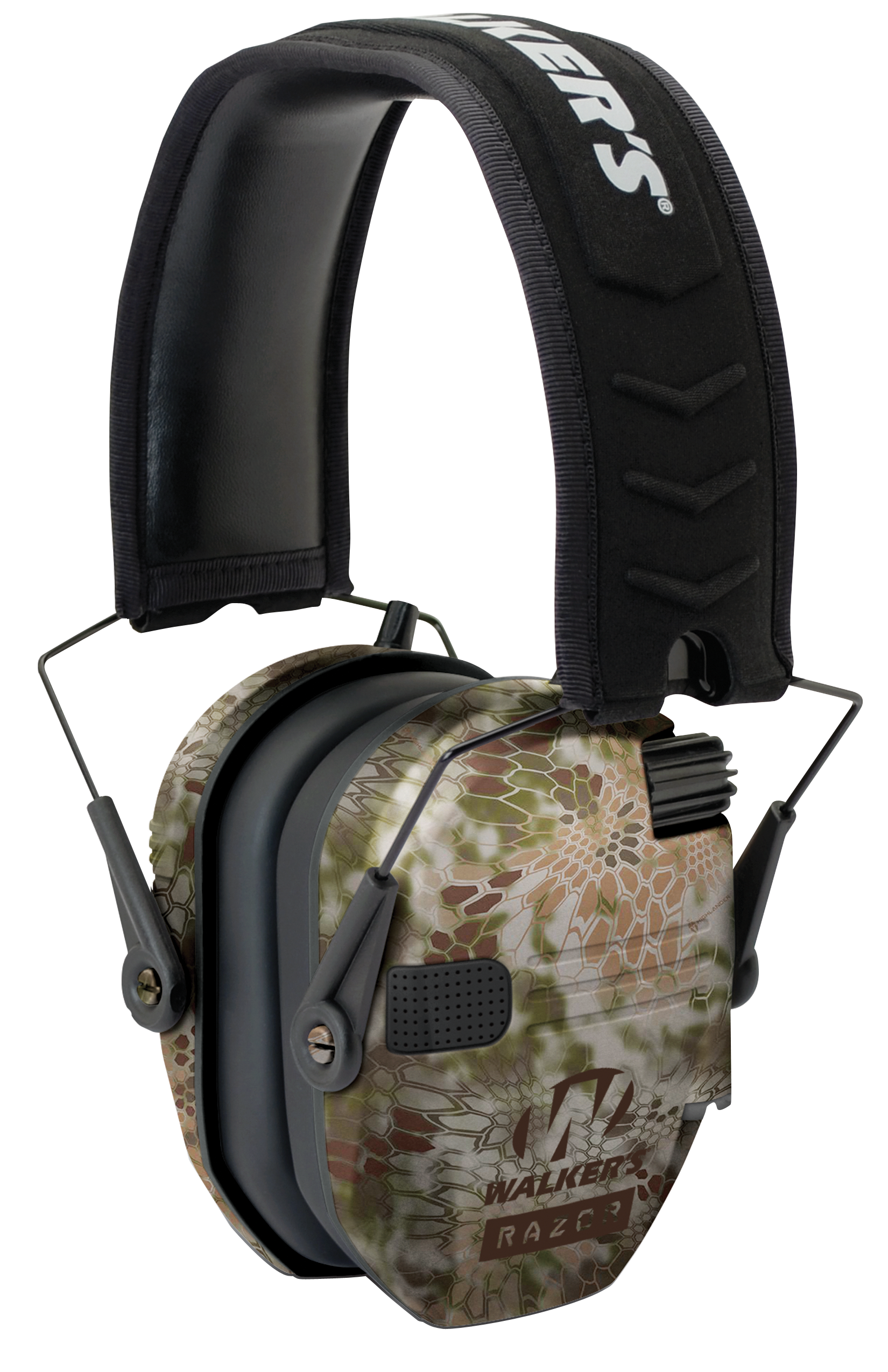 Walker's GWPRSEMKPT Razor Slim Electronic Muff 23 dB Over the Head Kryptek Highlander/Black Polymer