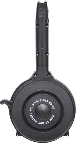 IVER JOHNSON MAGAZINE POLYMER FITS GLOCK 9MM 50RD DRUM BLK